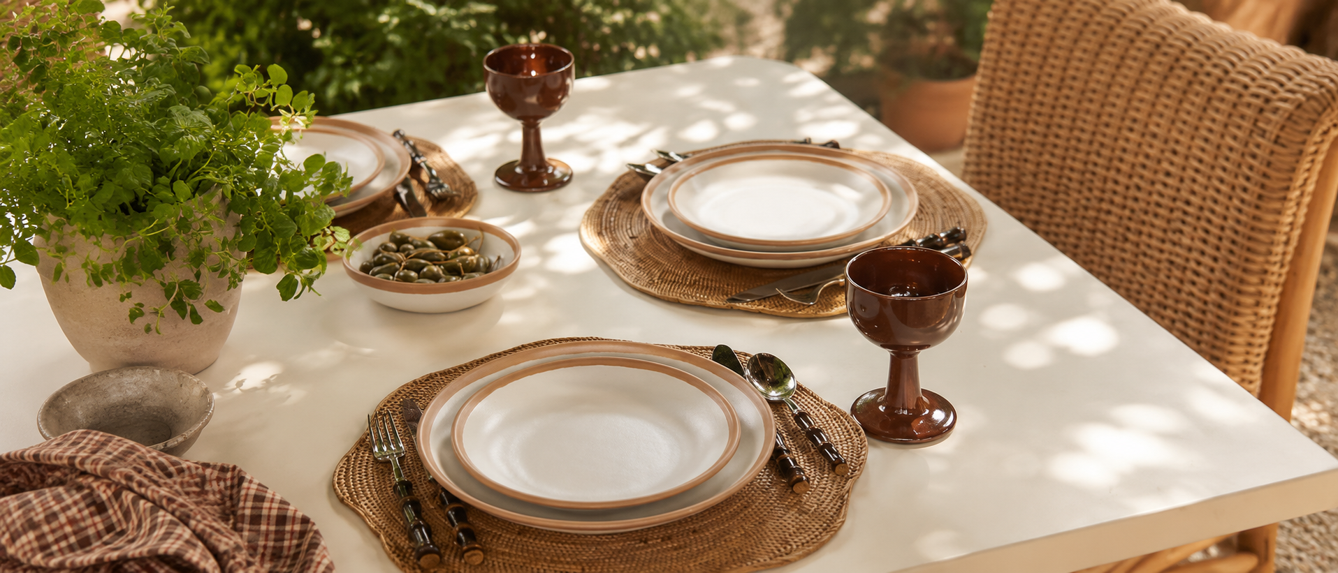 Small plates arranged for a relaxed dining setting