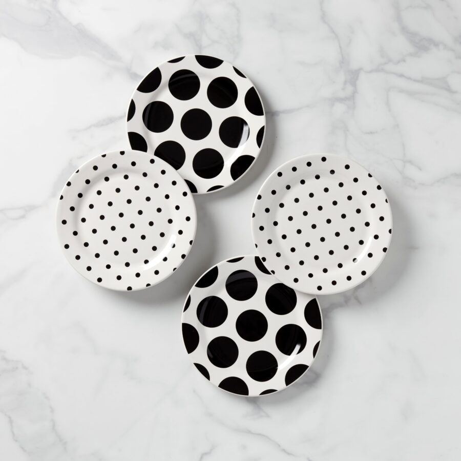 On The Dot Assorted Accent Decorative Plates - Set of 4